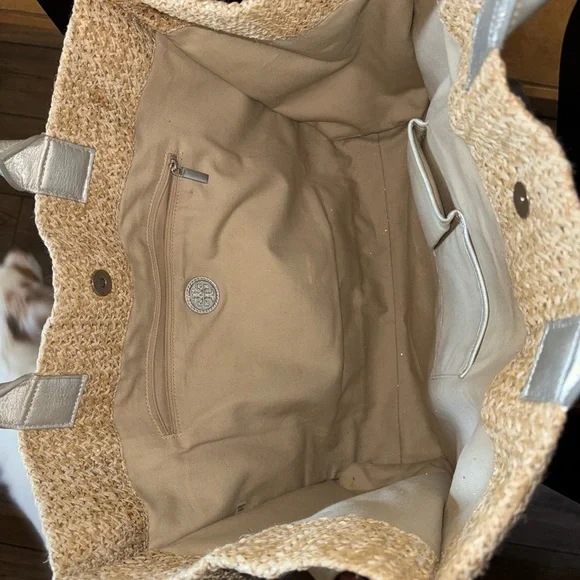 Tory Burch Metallic Ella Tote Bag - Picture 7 of 10